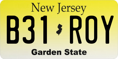 NJ license plate B31ROY