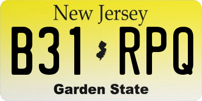 NJ license plate B31RPQ