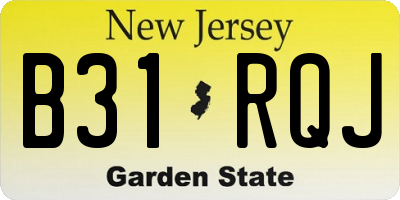 NJ license plate B31RQJ