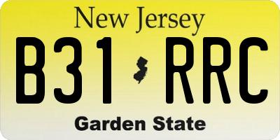 NJ license plate B31RRC
