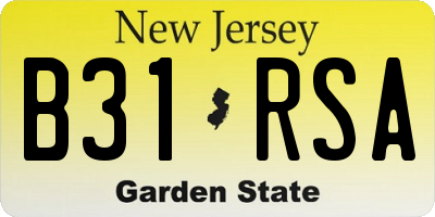 NJ license plate B31RSA