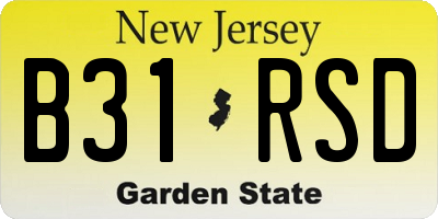 NJ license plate B31RSD