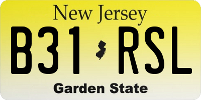 NJ license plate B31RSL