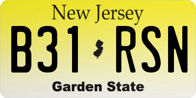 NJ license plate B31RSN