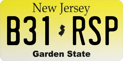 NJ license plate B31RSP
