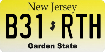 NJ license plate B31RTH