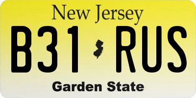 NJ license plate B31RUS