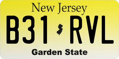 NJ license plate B31RVL