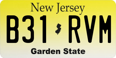 NJ license plate B31RVM