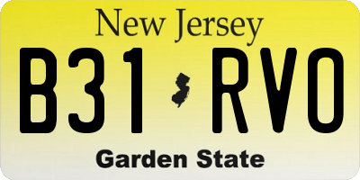 NJ license plate B31RVO