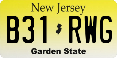 NJ license plate B31RWG