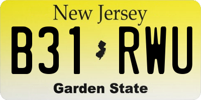 NJ license plate B31RWU