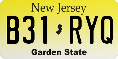 NJ license plate B31RYQ