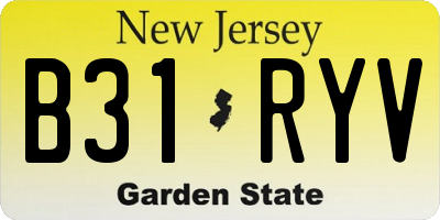 NJ license plate B31RYV