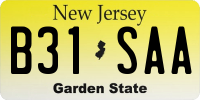 NJ license plate B31SAA