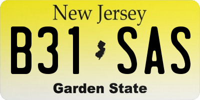 NJ license plate B31SAS