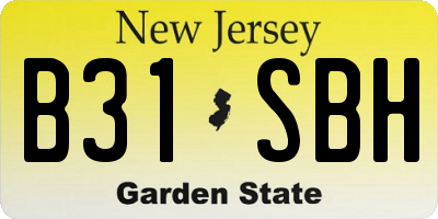 NJ license plate B31SBH