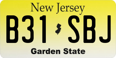 NJ license plate B31SBJ