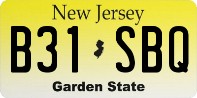 NJ license plate B31SBQ