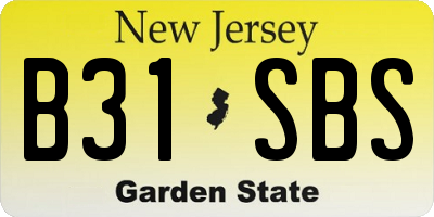 NJ license plate B31SBS
