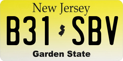 NJ license plate B31SBV