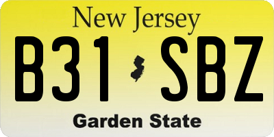 NJ license plate B31SBZ