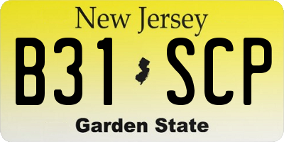 NJ license plate B31SCP