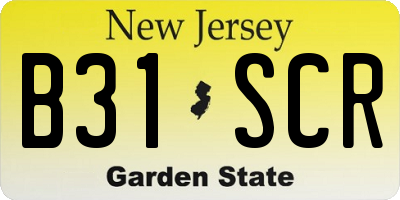 NJ license plate B31SCR