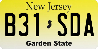 NJ license plate B31SDA