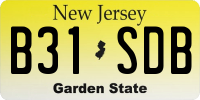 NJ license plate B31SDB