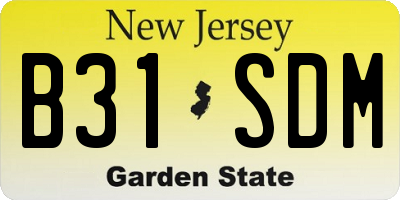 NJ license plate B31SDM