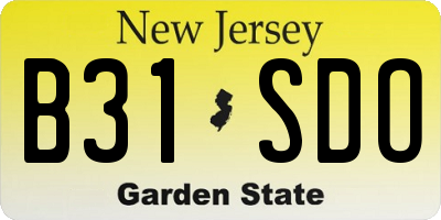 NJ license plate B31SDO