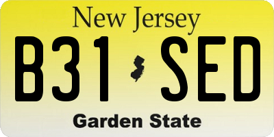 NJ license plate B31SED