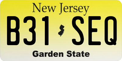 NJ license plate B31SEQ