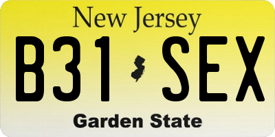 NJ license plate B31SEX