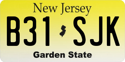 NJ license plate B31SJK