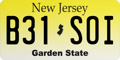 NJ license plate B31SOI