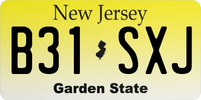 NJ license plate B31SXJ
