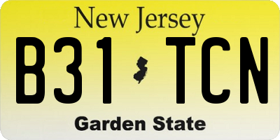 NJ license plate B31TCN