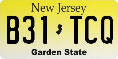 NJ license plate B31TCQ