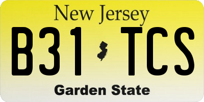 NJ license plate B31TCS