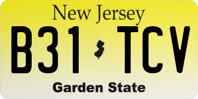 NJ license plate B31TCV