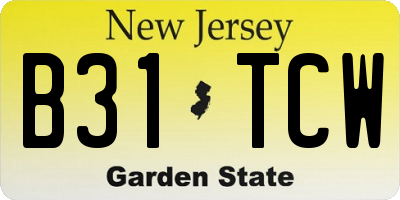 NJ license plate B31TCW
