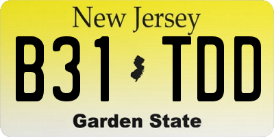 NJ license plate B31TDD