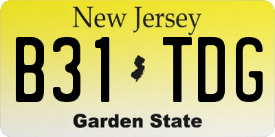 NJ license plate B31TDG