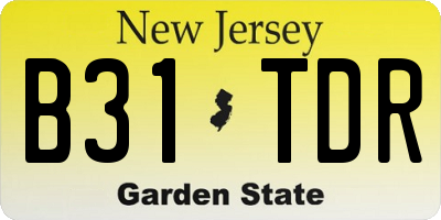 NJ license plate B31TDR