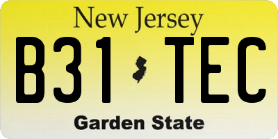 NJ license plate B31TEC