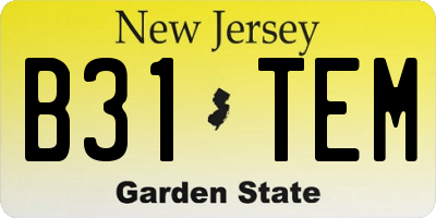 NJ license plate B31TEM