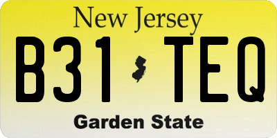 NJ license plate B31TEQ