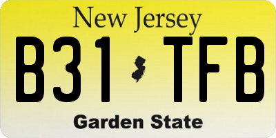 NJ license plate B31TFB